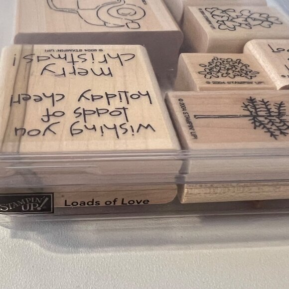 Stampin Up! Loads Of Love Wood-Mounted Rubber Stamp Set Christmas Pickup Truck & - Picture 2 of 3